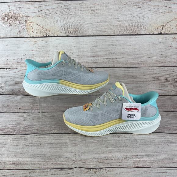 Skechers Slip-ins GO WALK Max Areena Womens Sz 10.5 Running Shoes Gray Aqua - Picture 2 of 9